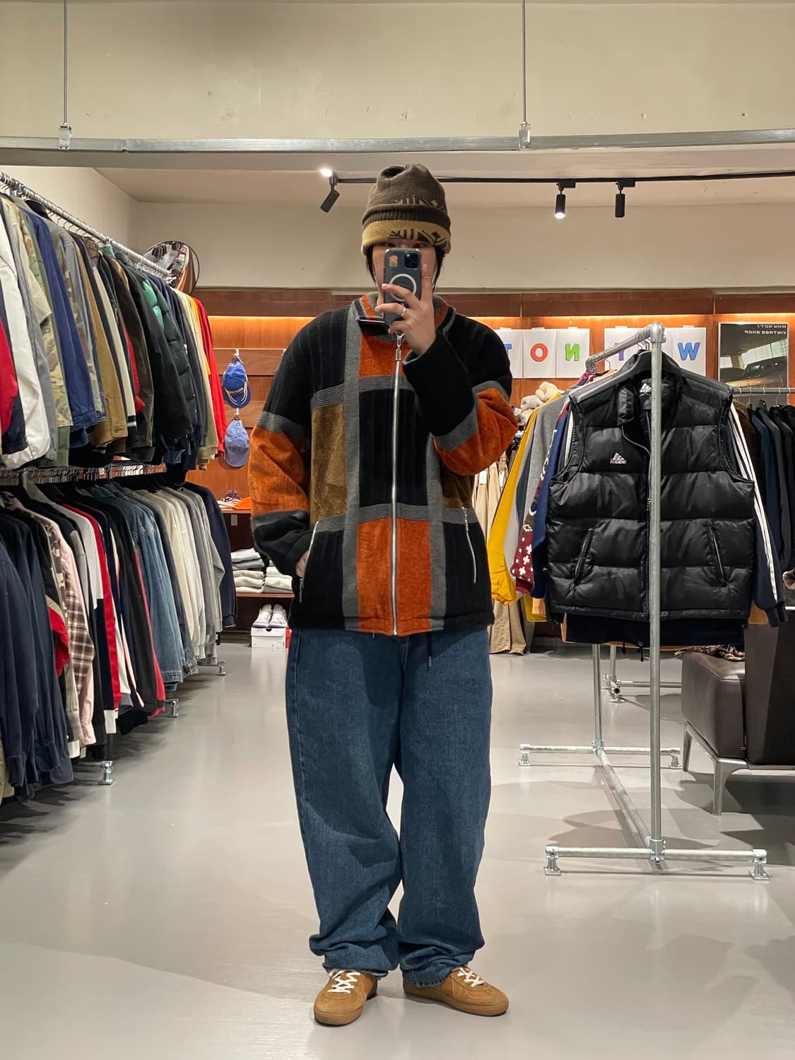 빈티지 니트 집업 점퍼   상품이미지3