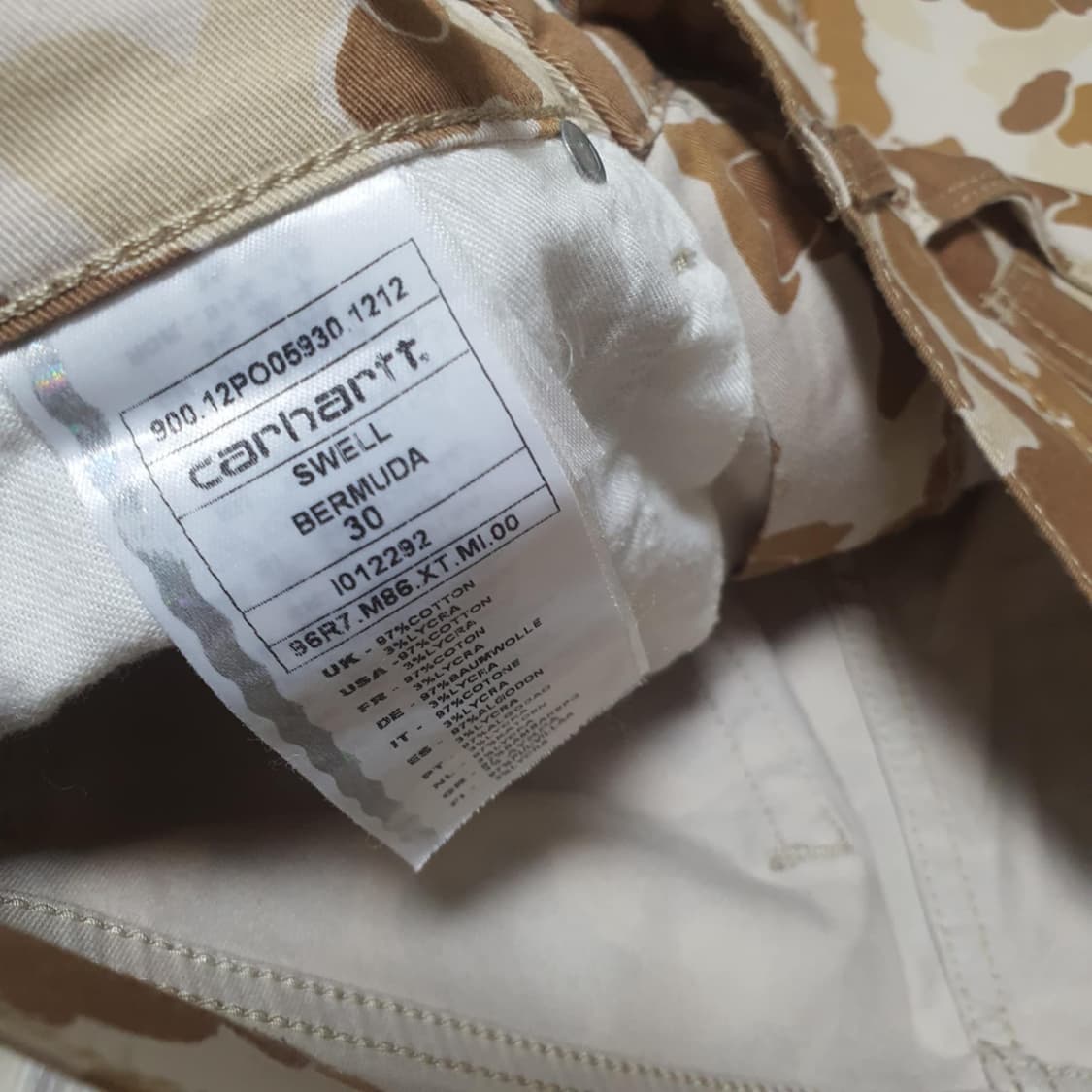 칼하트  카모 bermuda 30 상품이미지2