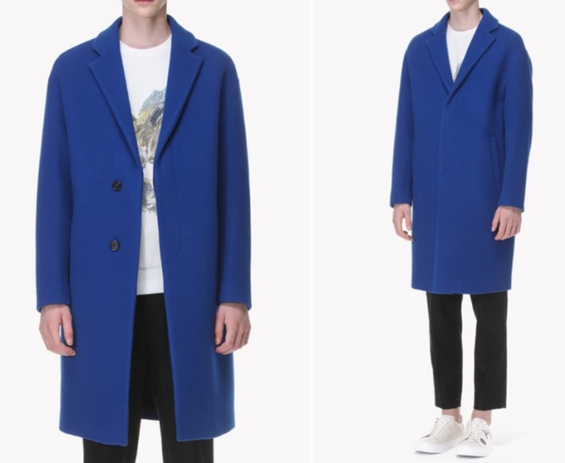 시스템옴므 캐시미어 코발트블루 오버핏 코트 95사이즈 상품이미지10
