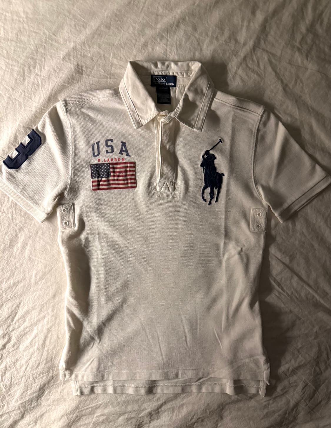 폴로 빅포니 성조기 반팔티 화이트 상품이미지2