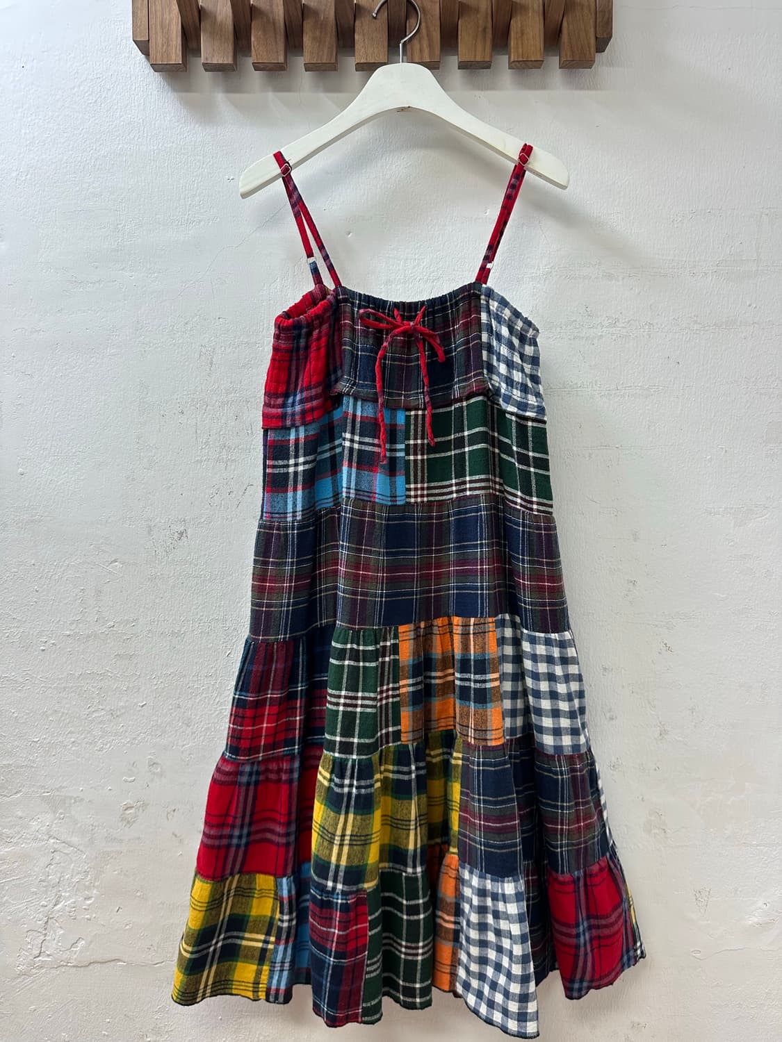 일본빈티지 체크 패치 2way 스커트 원피스 상품이미지1