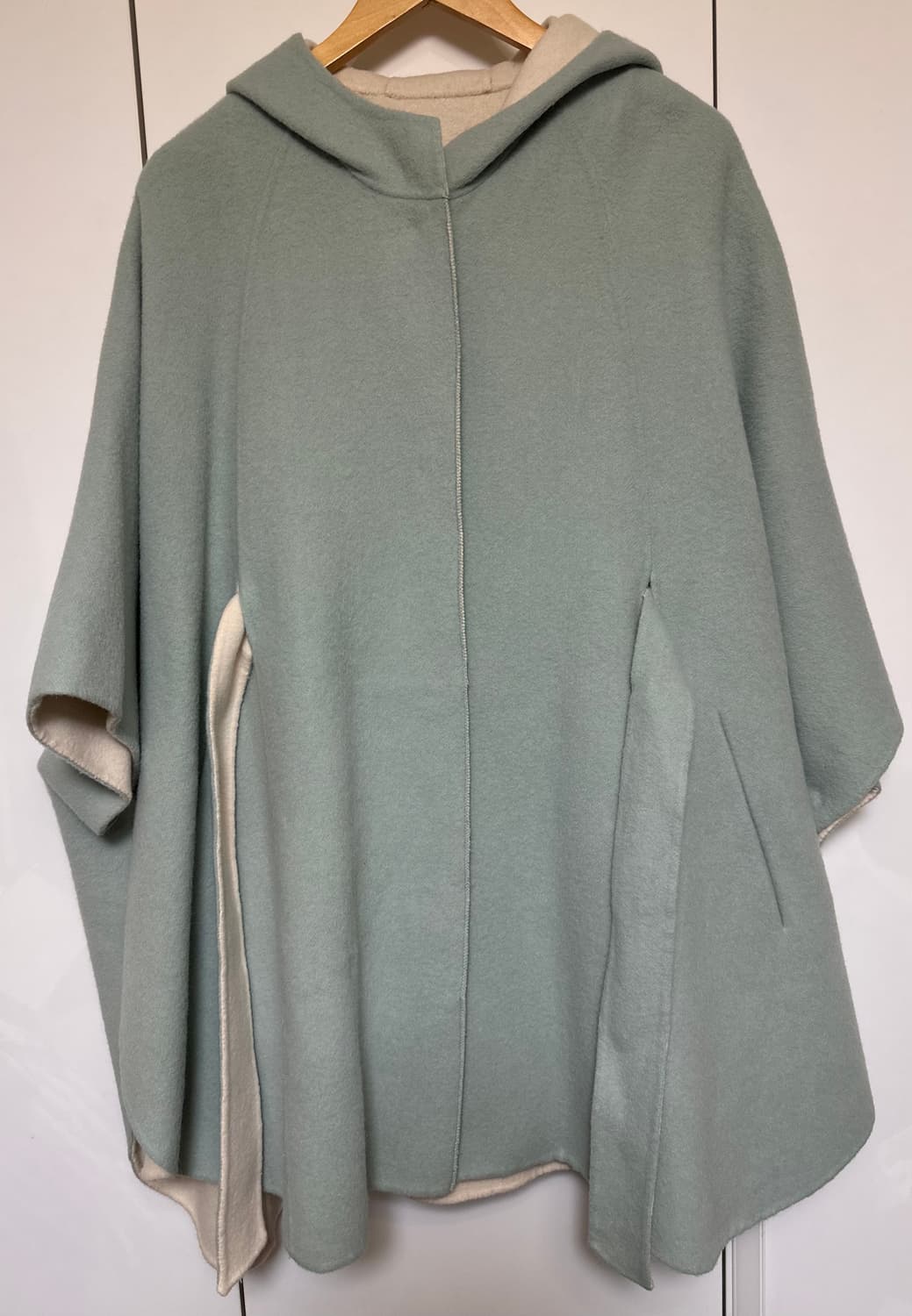 듀엘 민트 울 알파카후드 판쵸 케이프 코트 상품이미지2
