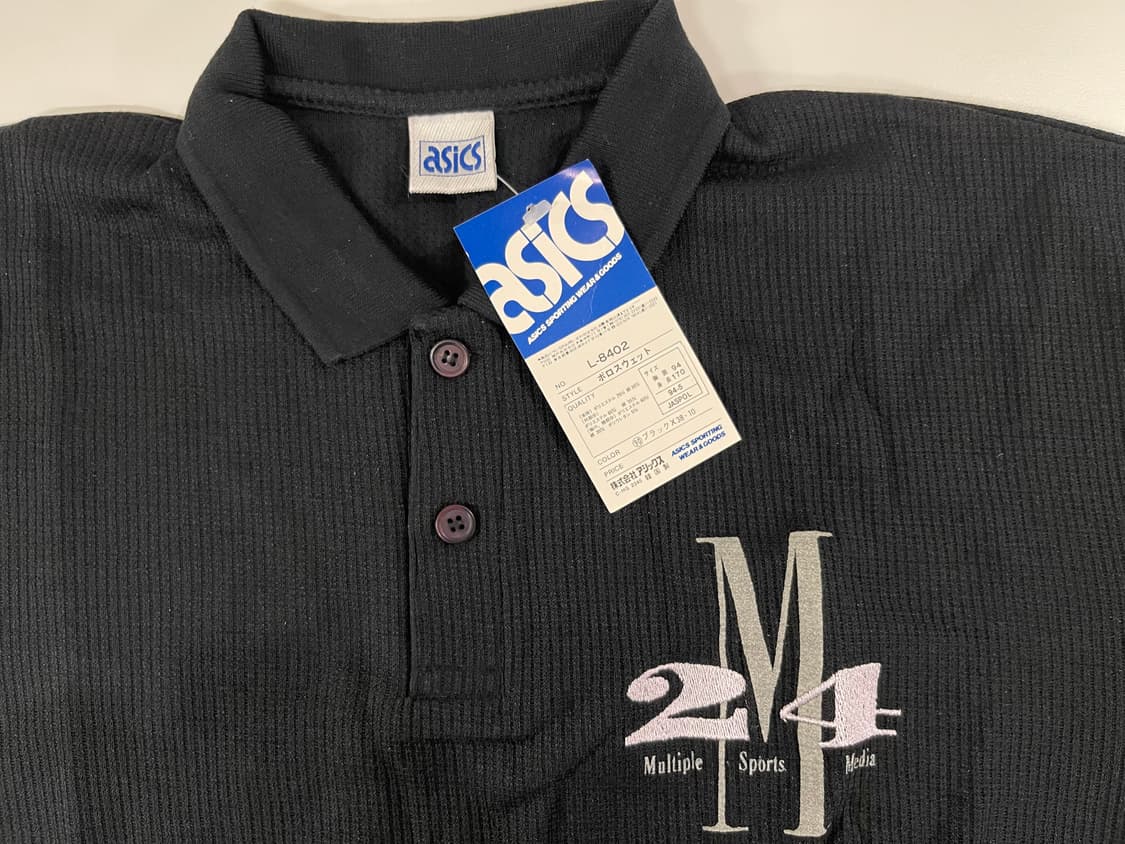 아식스 빈티지 90s 폴로 셔츠 올드 ASICS OLD 1990 블랙 M 상품이미지2