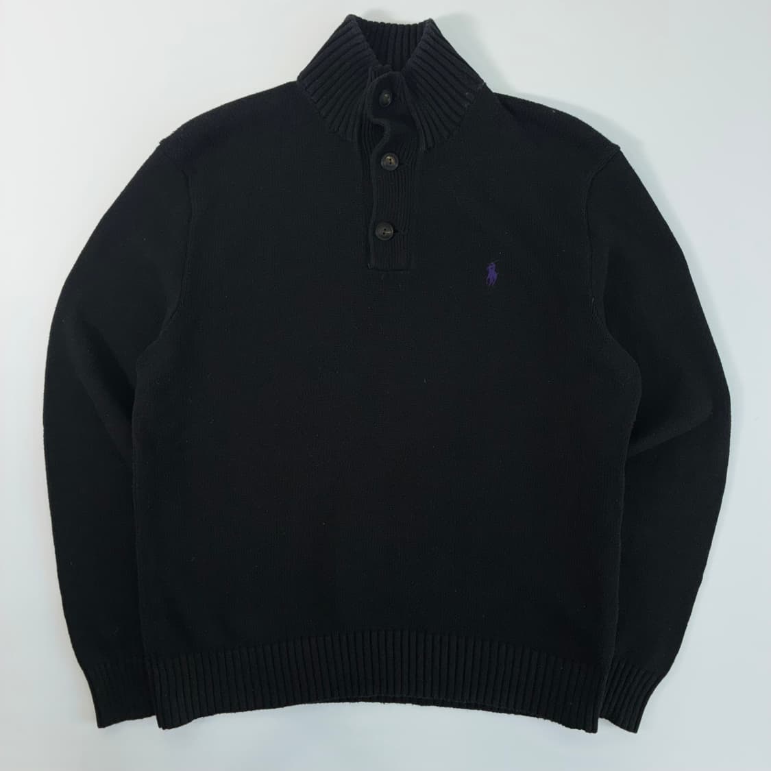 Polo  폴로 랄프로렌 자수 코튼 버튼업 블랙 니트  상품이미지2