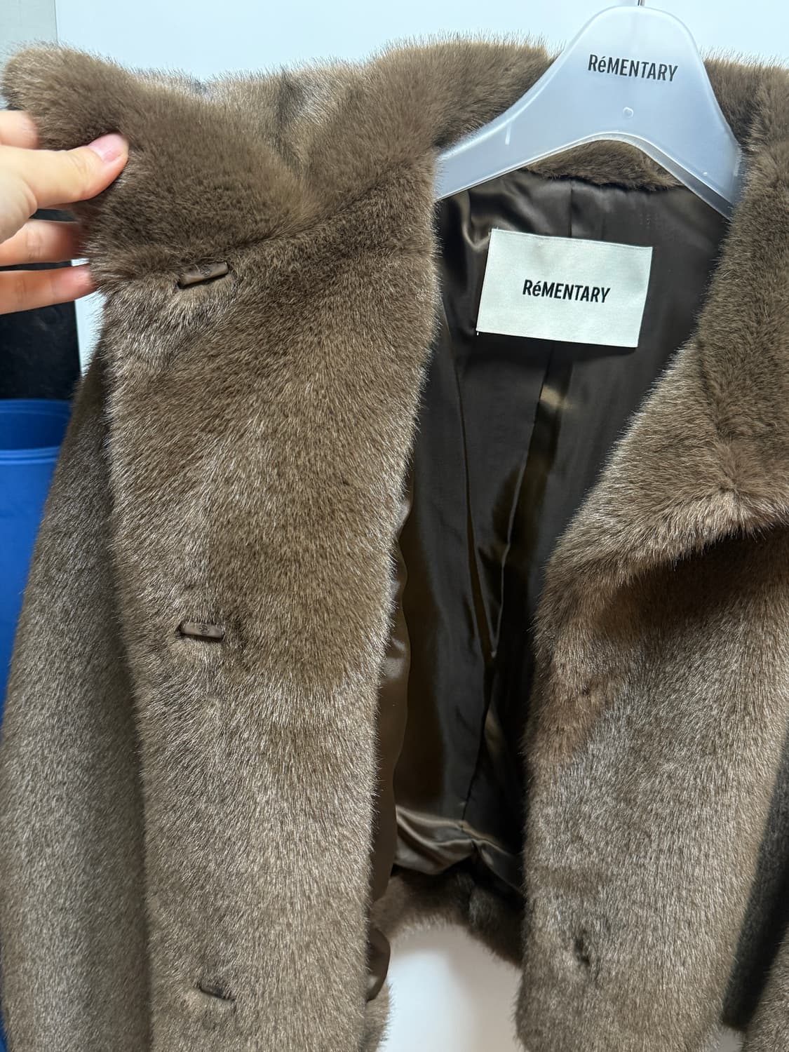 리멘터리 크롭 퍼자켓 브라운 상품이미지2