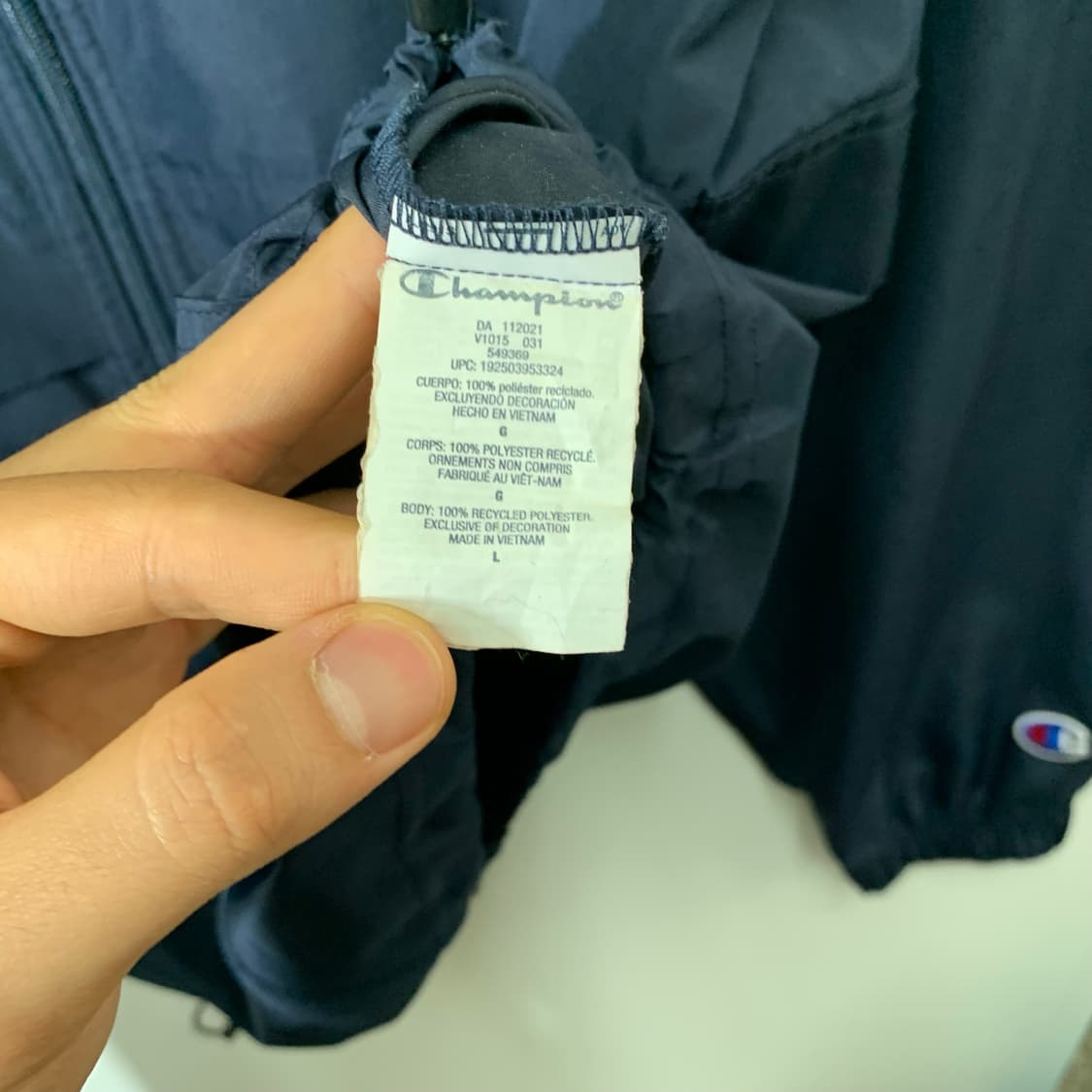 챔피온 나일론 네이비 후드 바람막이 경량 상품이미지4