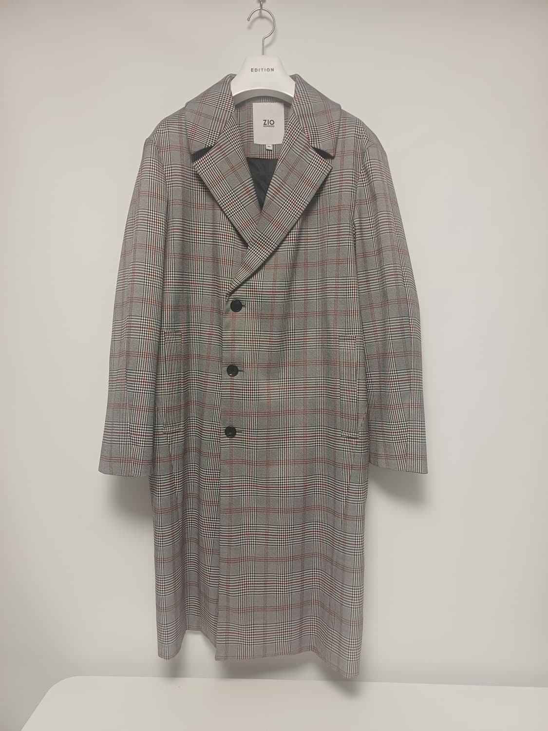 [100] 지오송지오 시그니처 글렌체크 세미오버 롱코트(ZTS20209) 상품이미지1