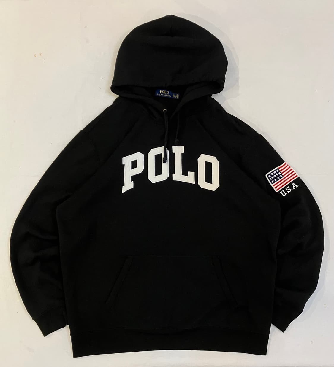 폴로 랄프로렌 성조기 치프키프 빅로고 후드티 블랙 상품이미지1