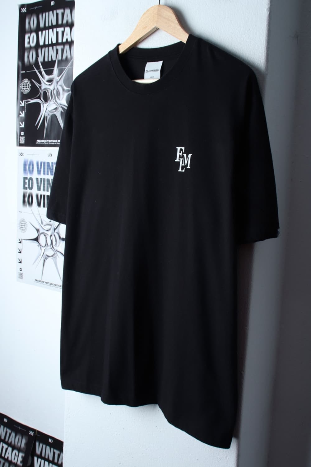 (L-XL) 필루미네이트 반팔 티셔츠 스몰로고 블랙 올드스쿨-H31414 상품이미지1