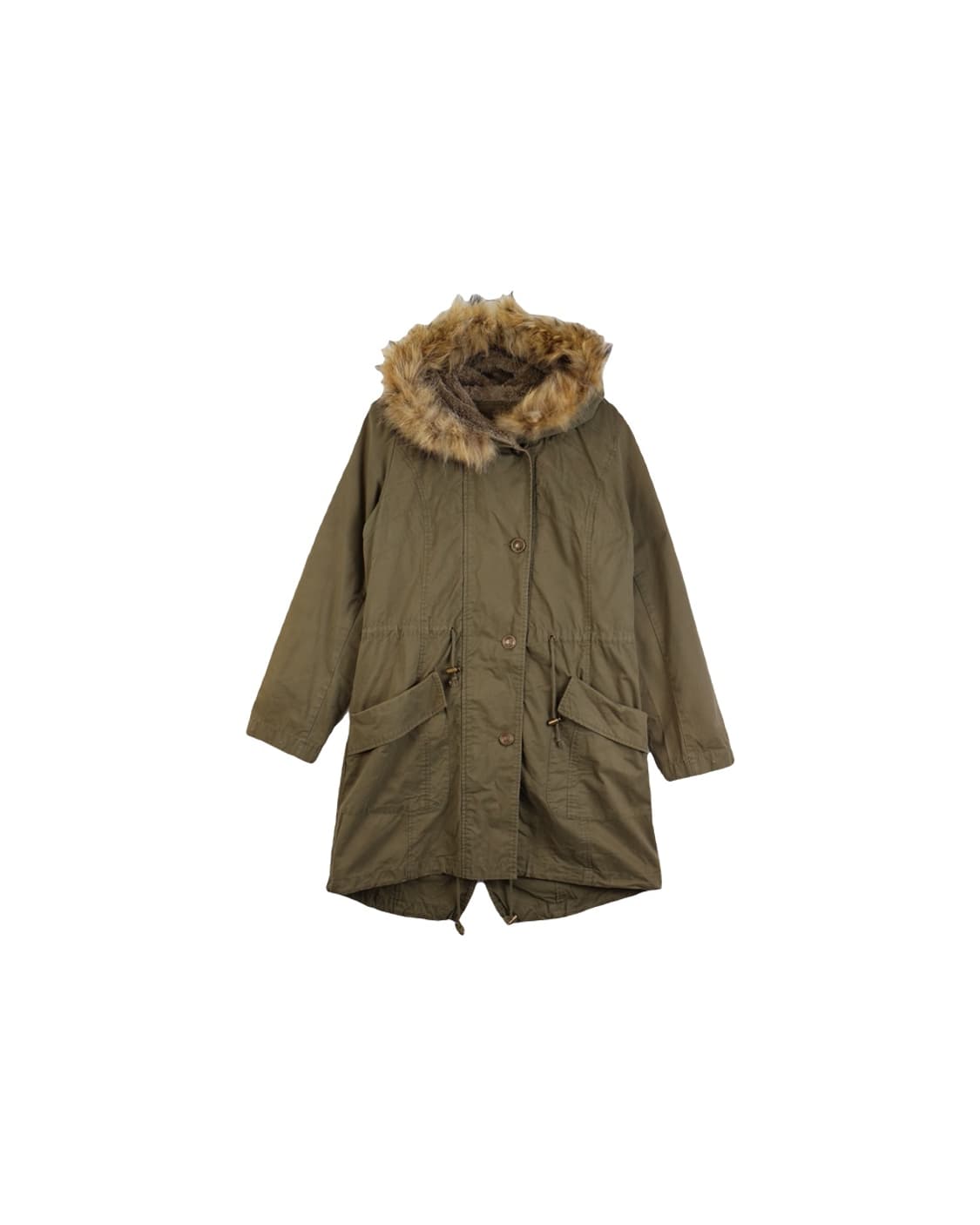 Jpn Khaki Military Hoodie Fur Coat 상품이미지3