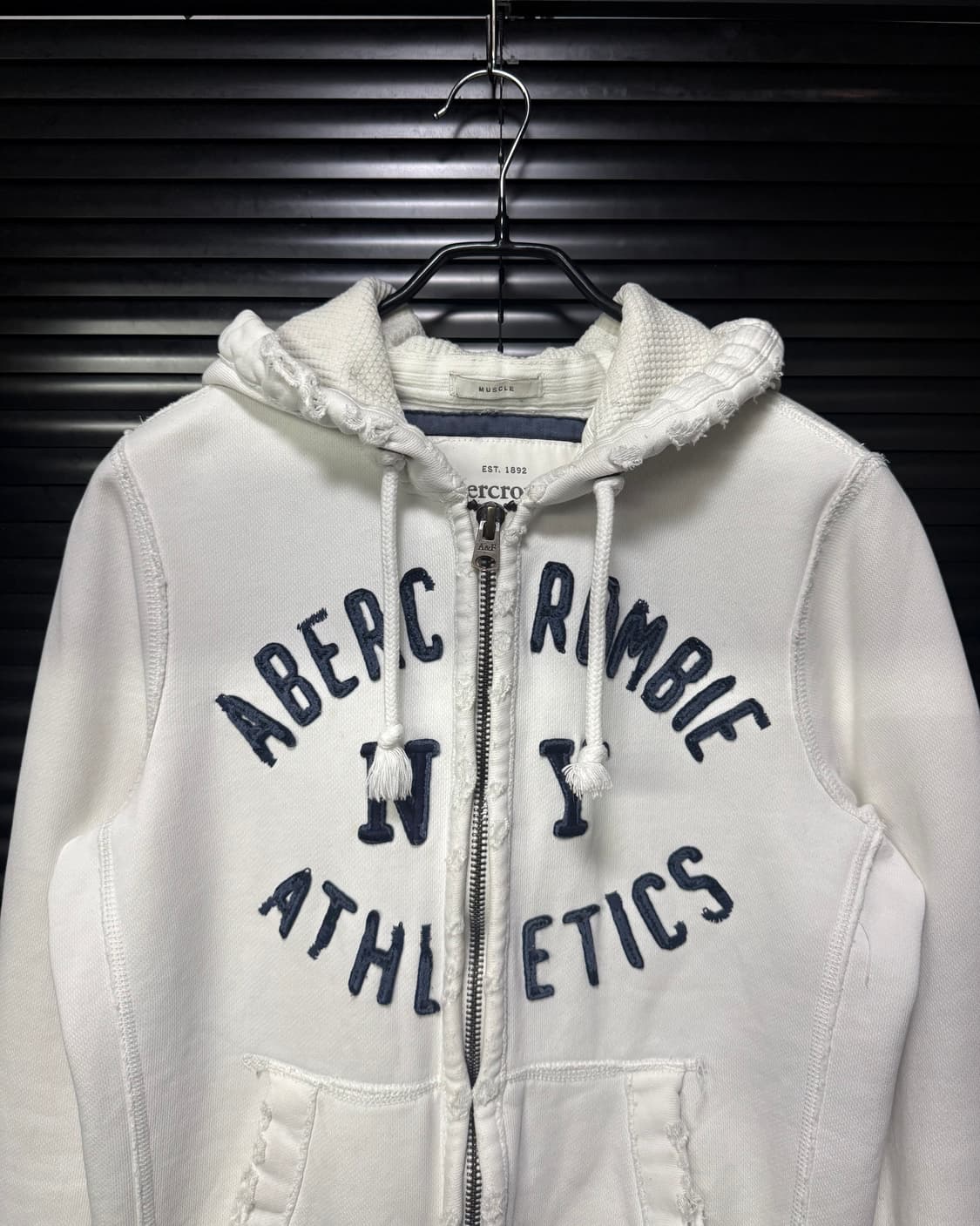 아베크롬비 정품 화이트 흰색 스웻 후드 집업 빈티지 갸루 로리걸 S 90 상품이미지3