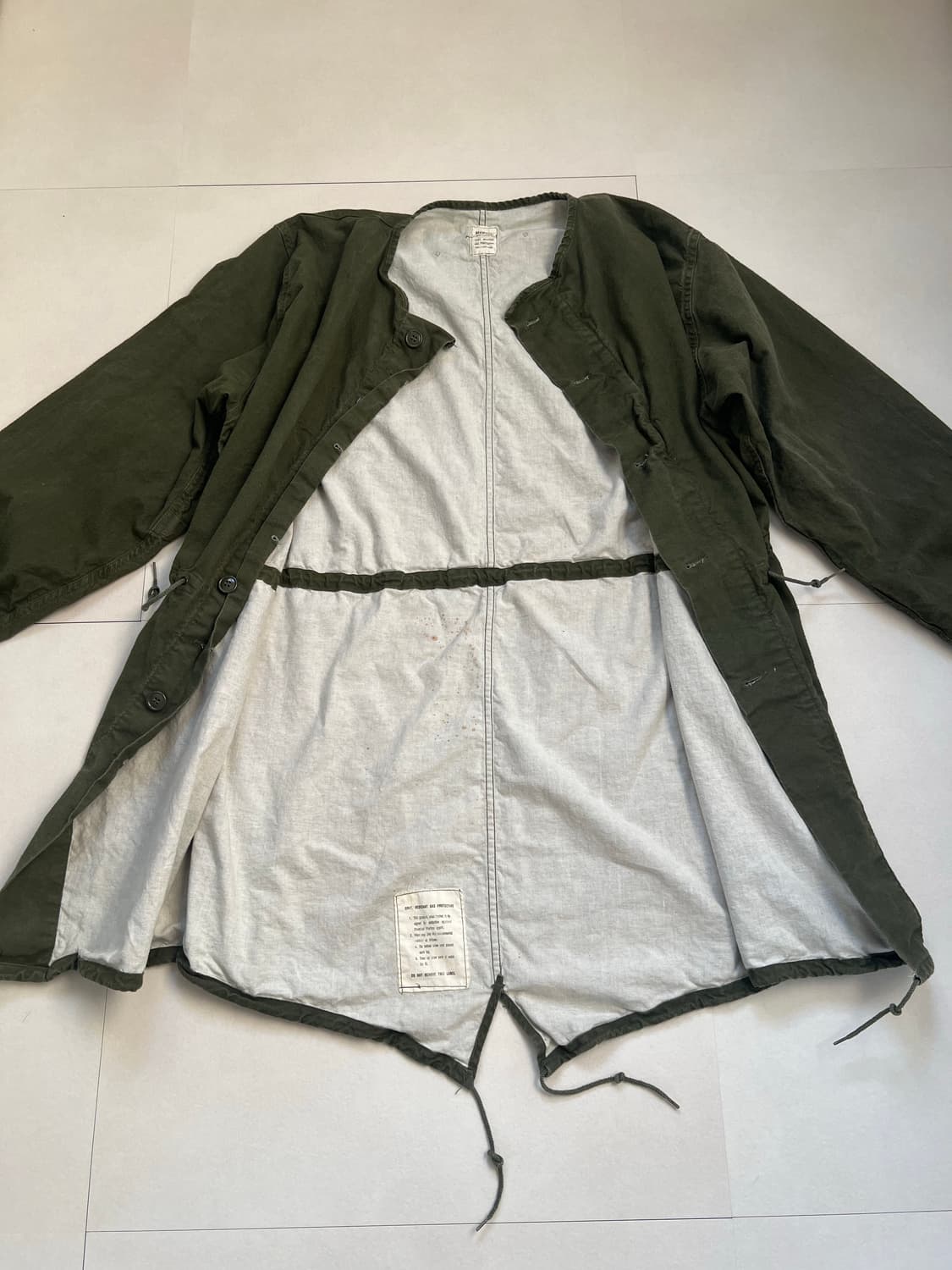 미군 케미컬 프로텍티브 피쉬테일 코트 상품이미지3