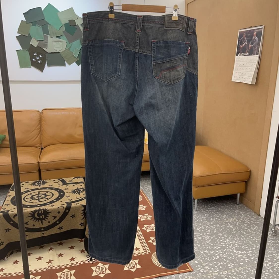 푸부 FUBU 올드스쿨 Y2K 빅로고 데님 팬츠 36인치 C08750 상품이미지4