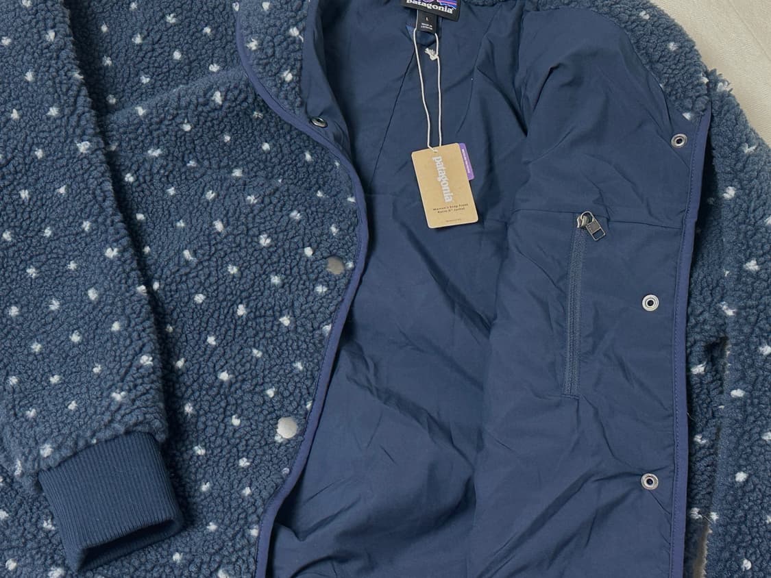 파타고니아 도트 땡땡이 플리스 자켓 네이비 상품이미지4