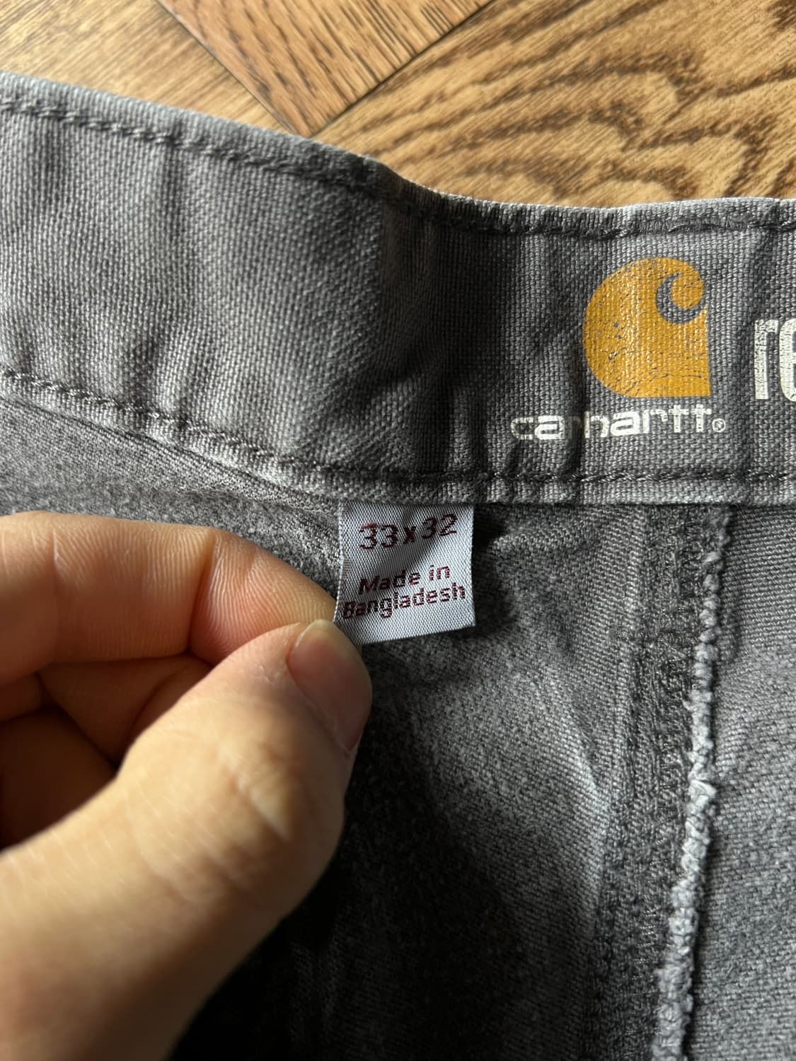 [33]칼하트 USA 빈티지 페이딩 차콜그레이 싱글니 카펜터 워크 팬츠 상품이미지7