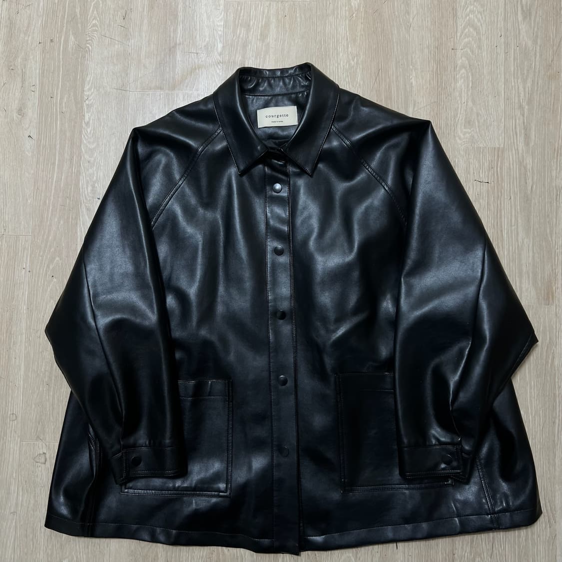 쿠르젯 여성 오버사이즈 싱글 가죽자켓 FREE  상품이미지1