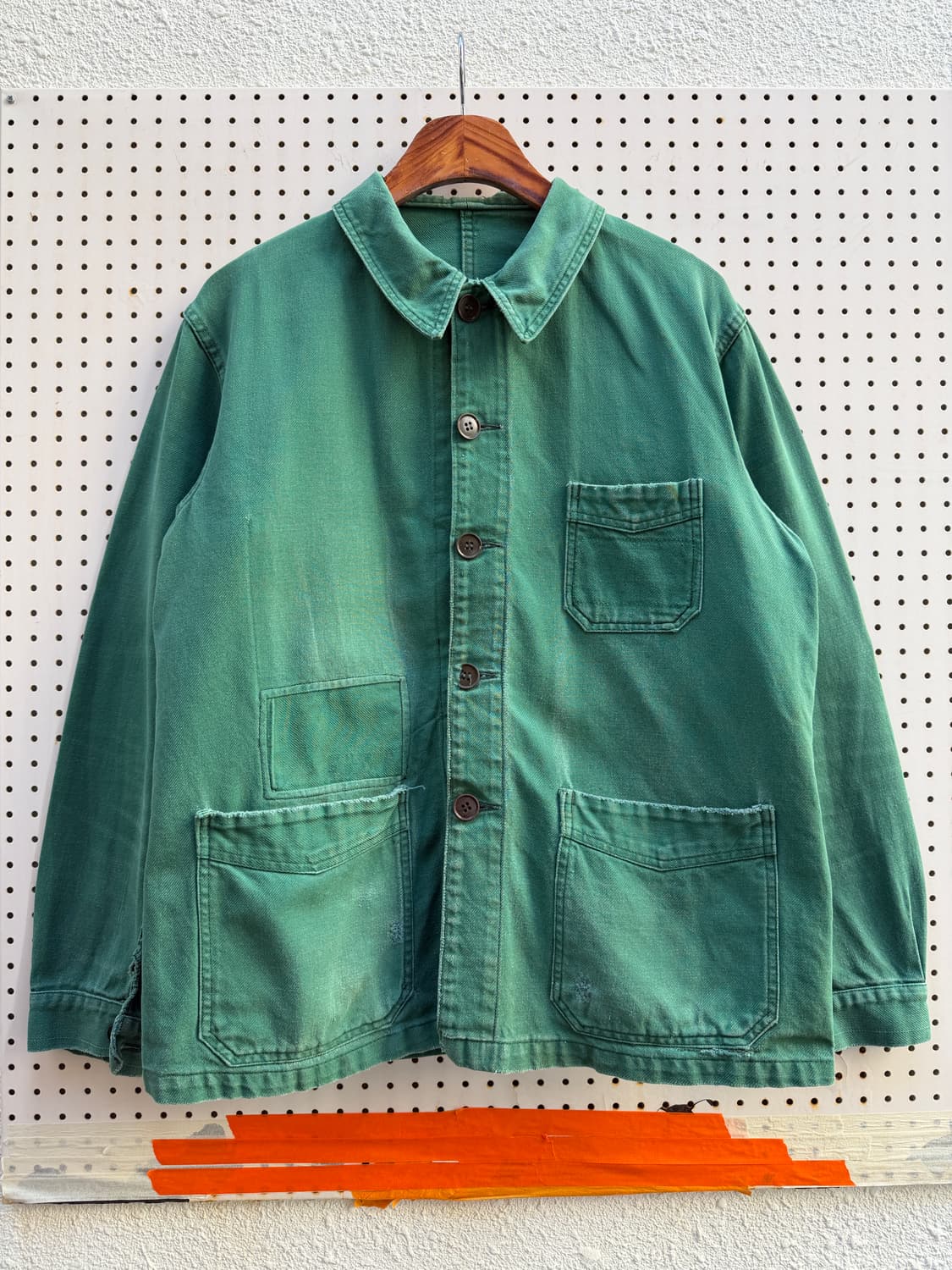 1950s OLD MODEL FADED GREEN 프렌치워크자켓 상품이미지1