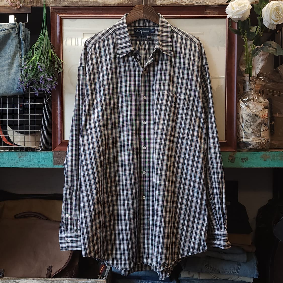 90s 폴로 빅셔츠 체크셔츠 아메리칸 옥스포드 XL 상품이미지2