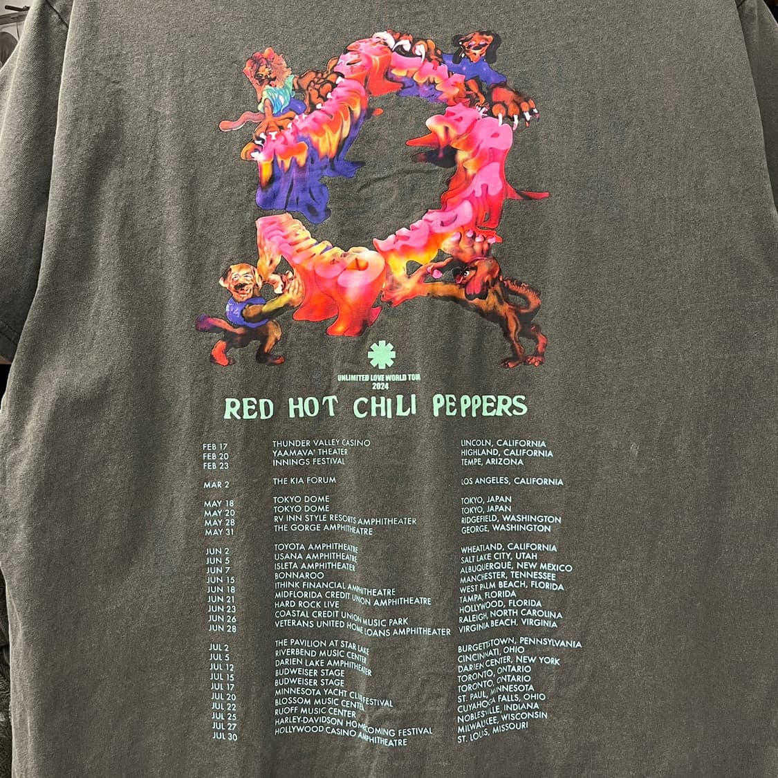RHCP 레드 핫 칠리 페퍼스 오리지널 머천다이즈 반팔 N1672 상품이미지8