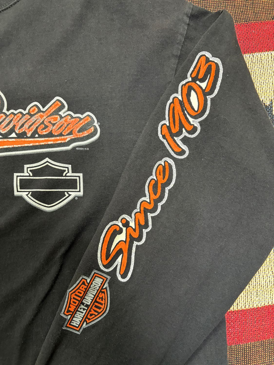 2004 Harley Davidson 할리 데이비슨 로고 롱슬리브 긴팔티 상품이미지4