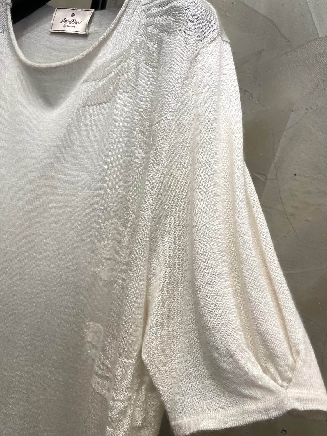 몽골 실크 캐시미어 크림색 블라우스 66~77 상품이미지2