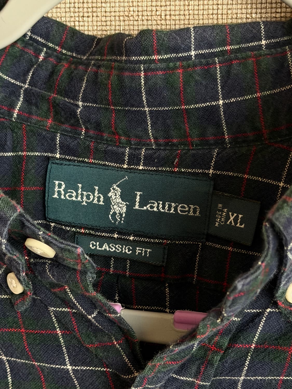 폴로 랄프로렌 체크남방 긴팔 네이비 상품이미지3