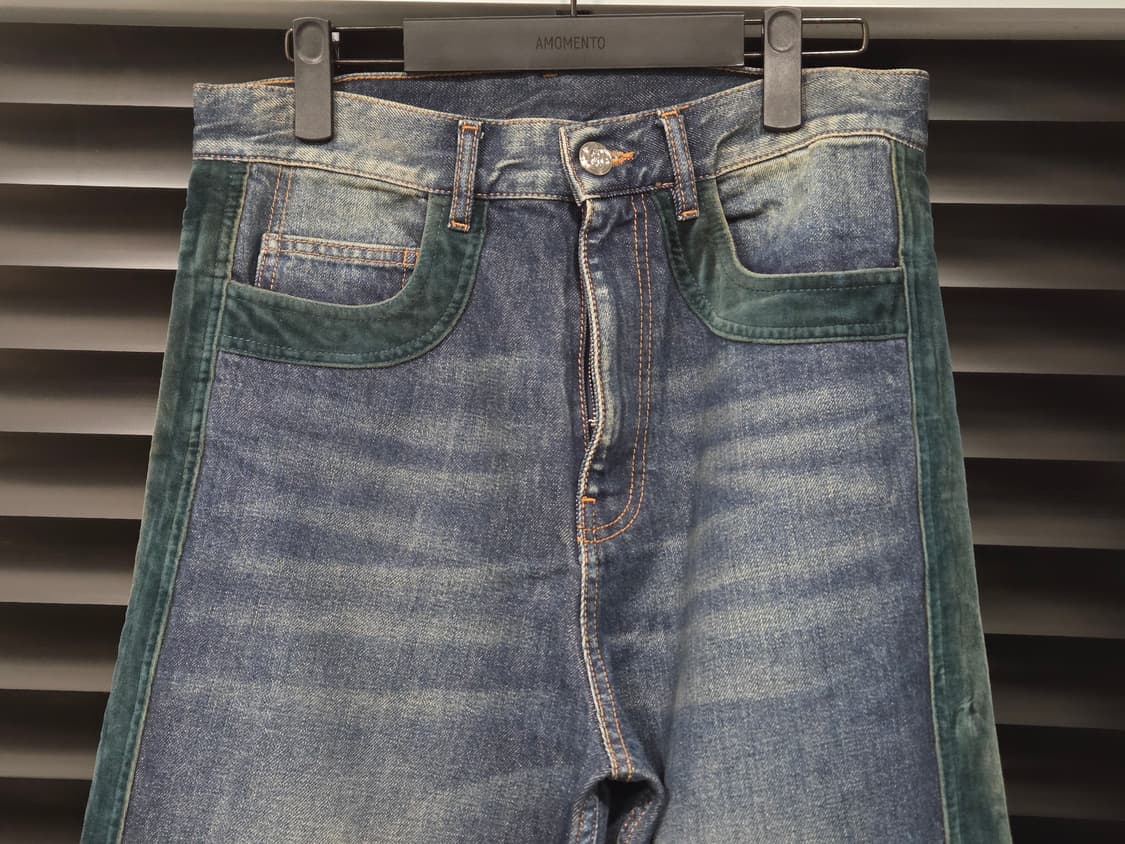 블루마블 벨벳 트리밍 부츠컷 데님 30 상품이미지2