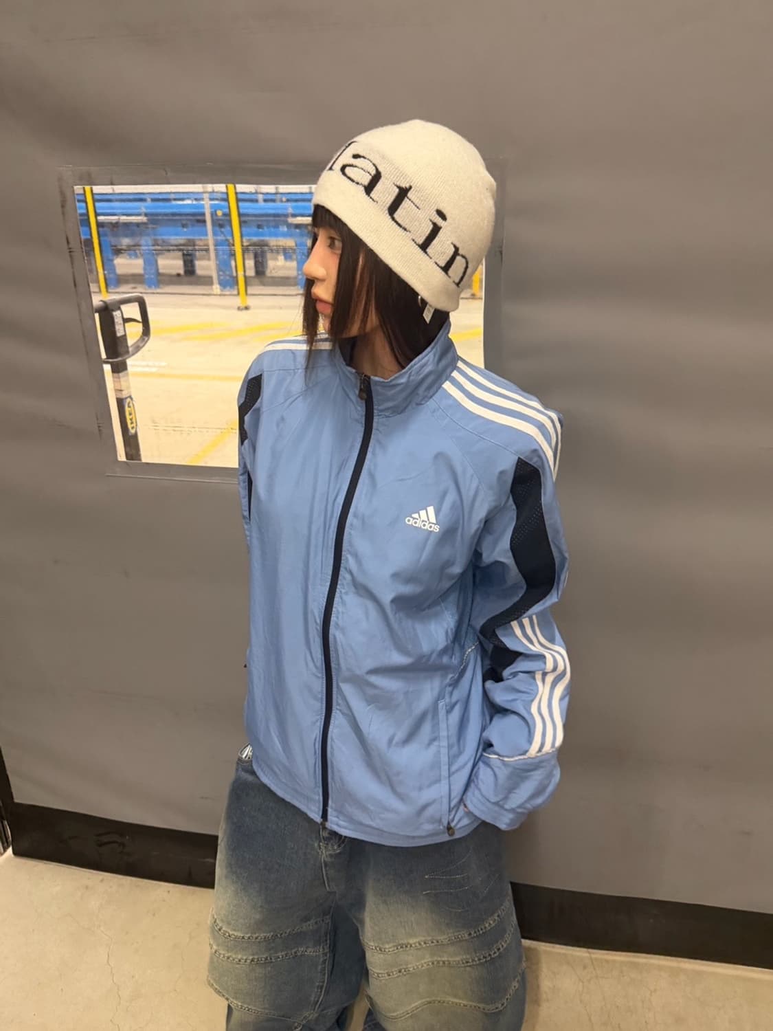 90s ADIDAS 올드스쿨 블루 윈드브레이커 jk 상품이미지1