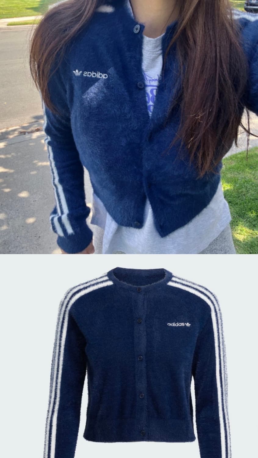아디다스 네이비 앙고라 가디건 S 상품이미지1