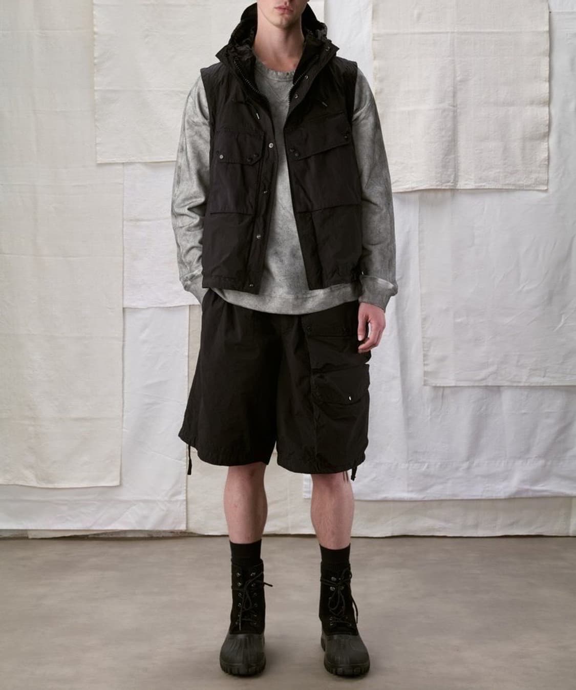 (정품/새상품) Ten c 텐씨 남성 딥네이비 미드레이어 후드 베스트 상품이미지5