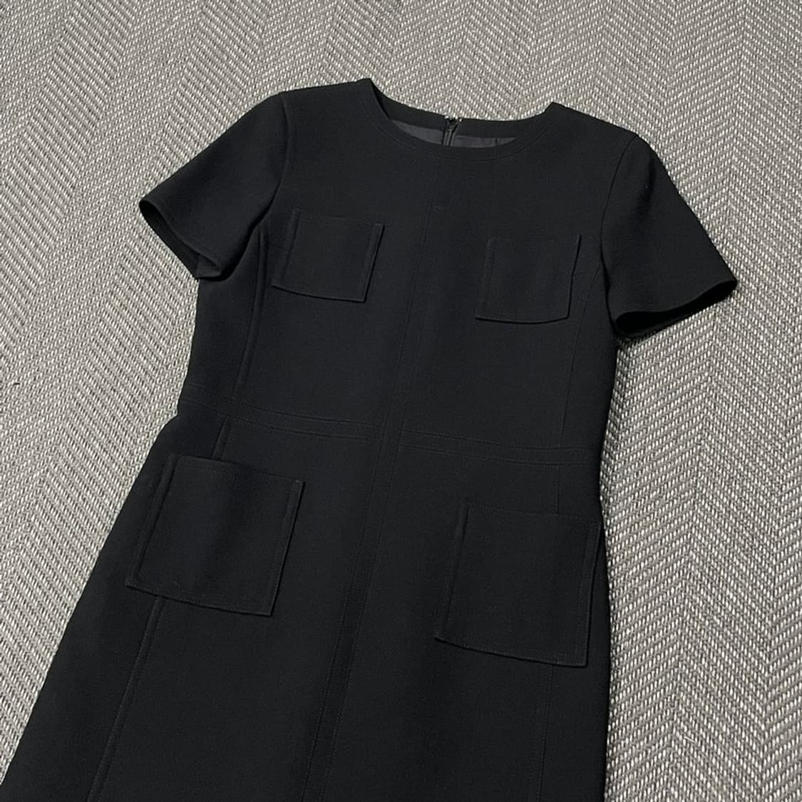 꾸레쥬 모직 블랙 원피스 v0140 상품이미지3