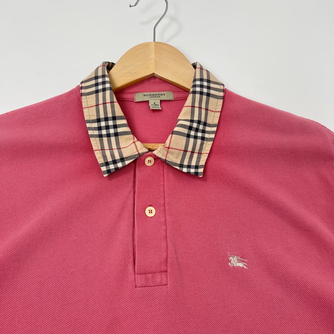 Burberry 버버리 노바체크카라 연핑크 카라티 상품이미지2