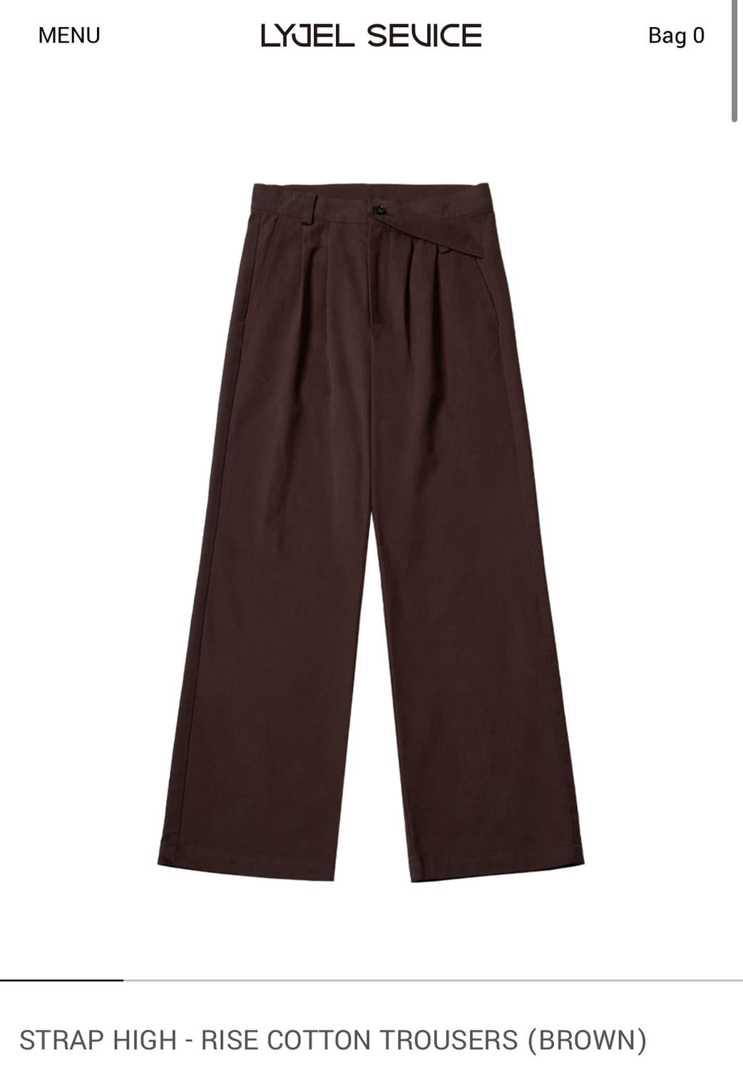 리젤서비스 strap high rise cotton trouser2사이즈 상품이미지1