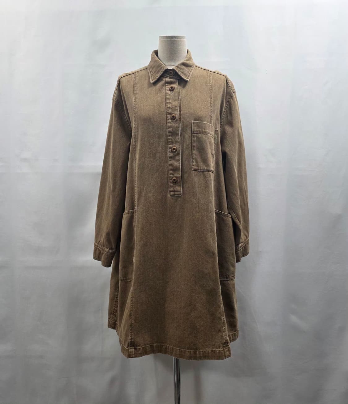 1277 STUDIO TOMBOY 스튜디오 톰보이 면 롱 셔츠 데님원피스 상품이미지1