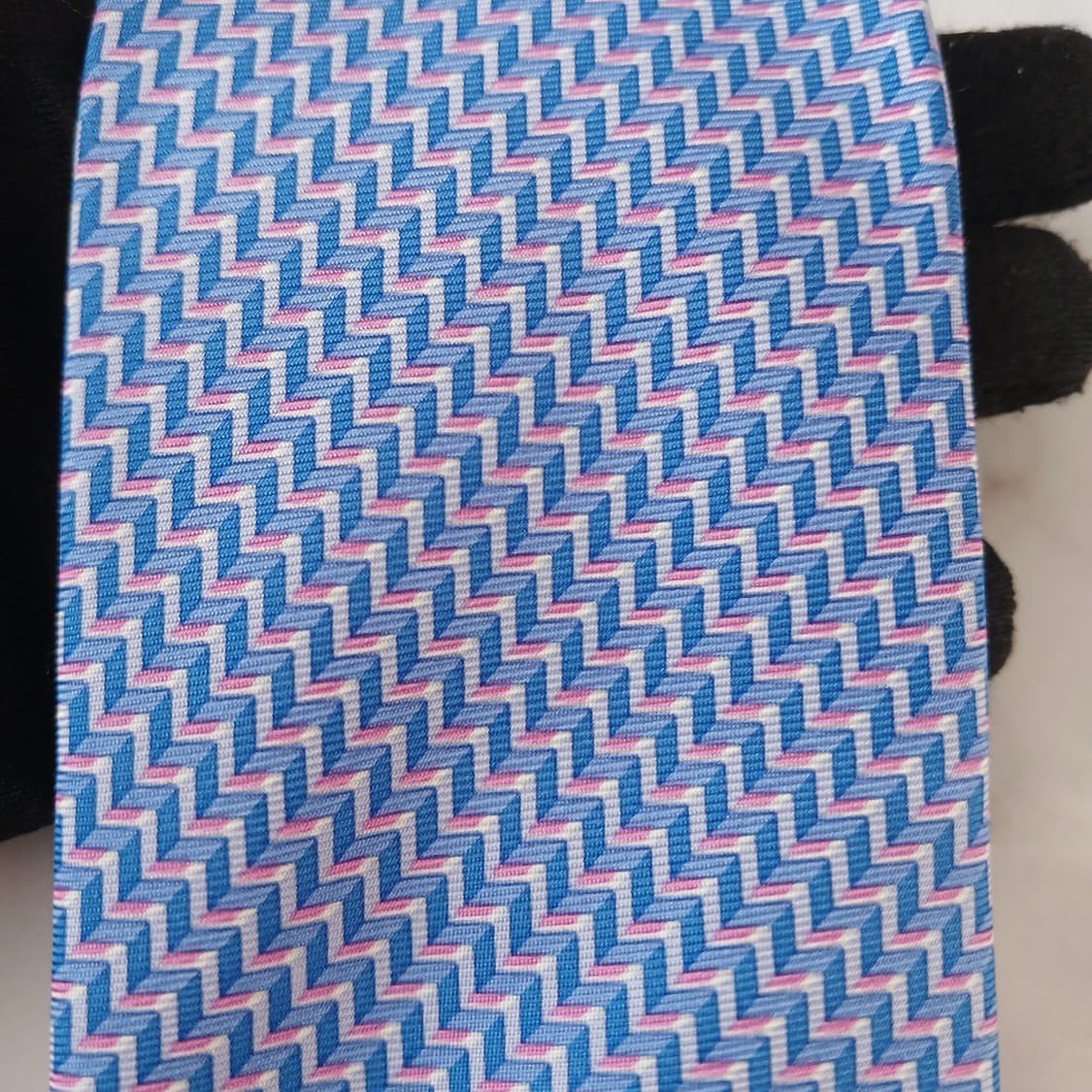 마이클코어스 실크 블루 지그재그 넥타이 7.8cm A+등급 A19050
 상품이미지7