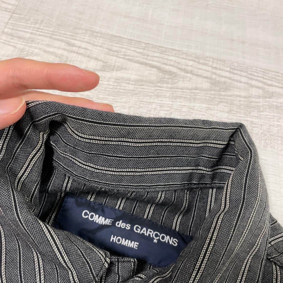 꼼데가르송 옴므 체인 봉제 스트라이프 트러커 자켓 상품이미지8