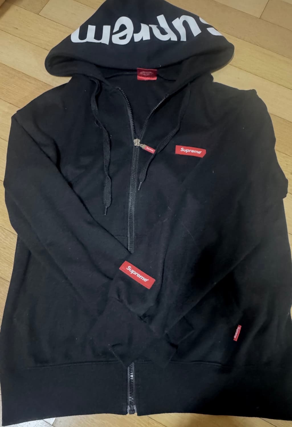 슈프림 후드 로고 집업 m 상품이미지1