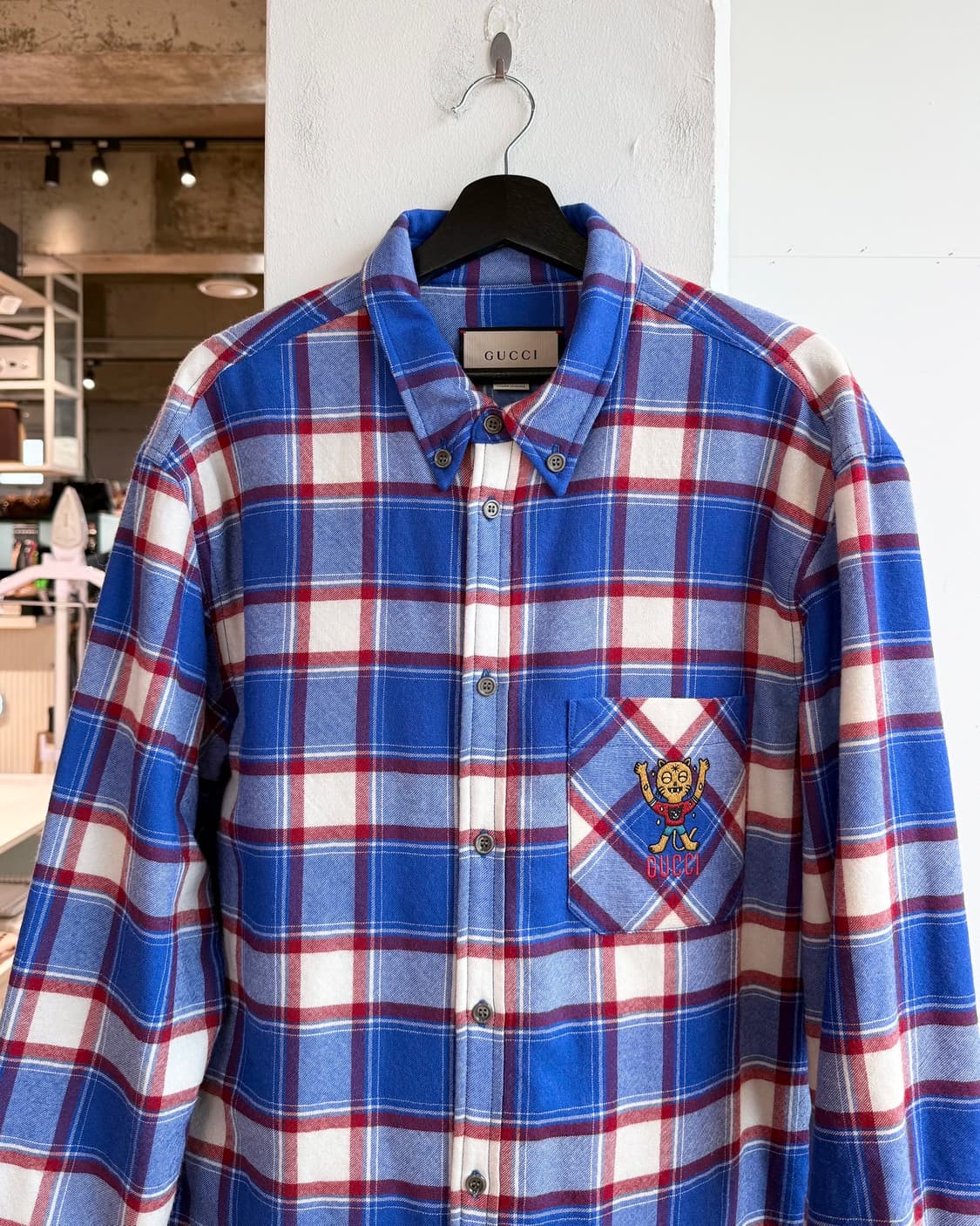 구찌 파블로 델시엘로 블루 플란넬 울 셔츠  상품이미지3