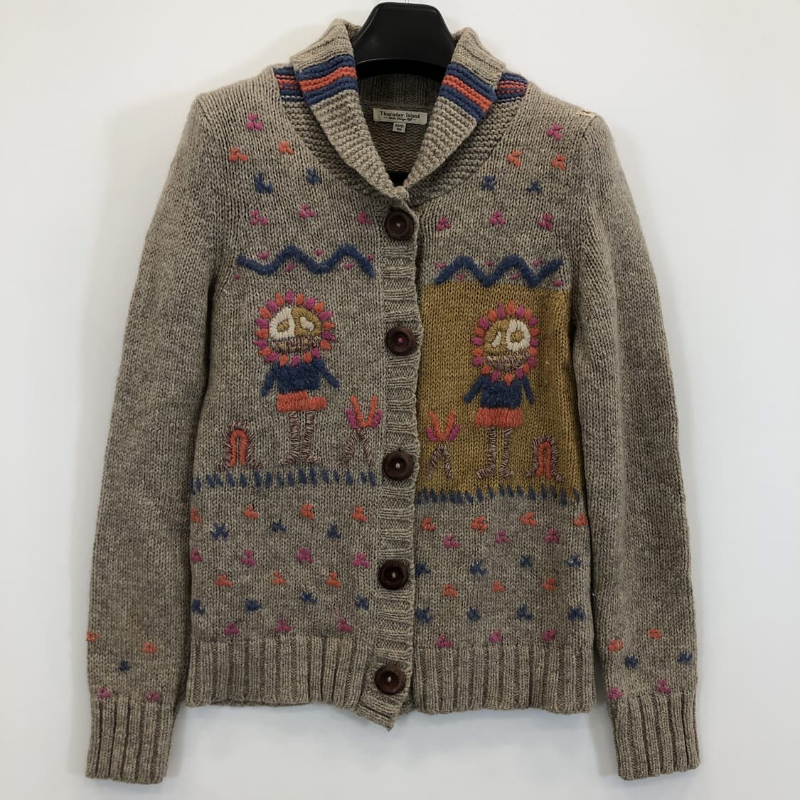 써스데이아일랜드 자수패턴 니트가디건 85  상품이미지1