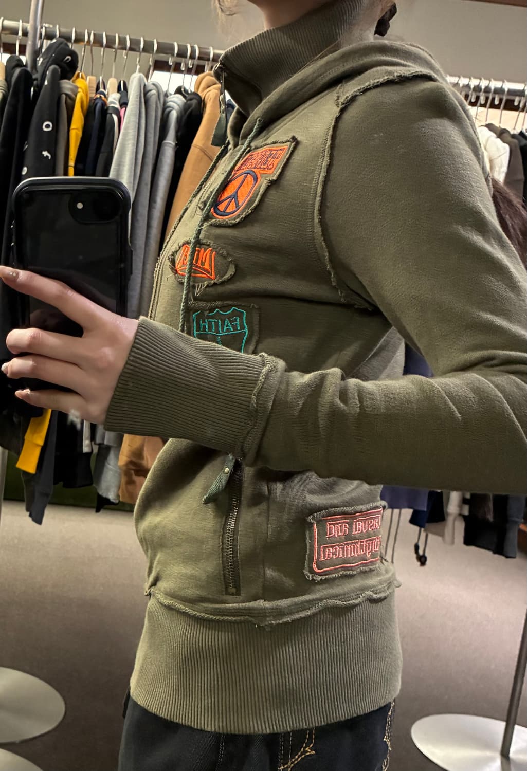 M)Maria 빈티지 패치 후드집업 상품이미지3