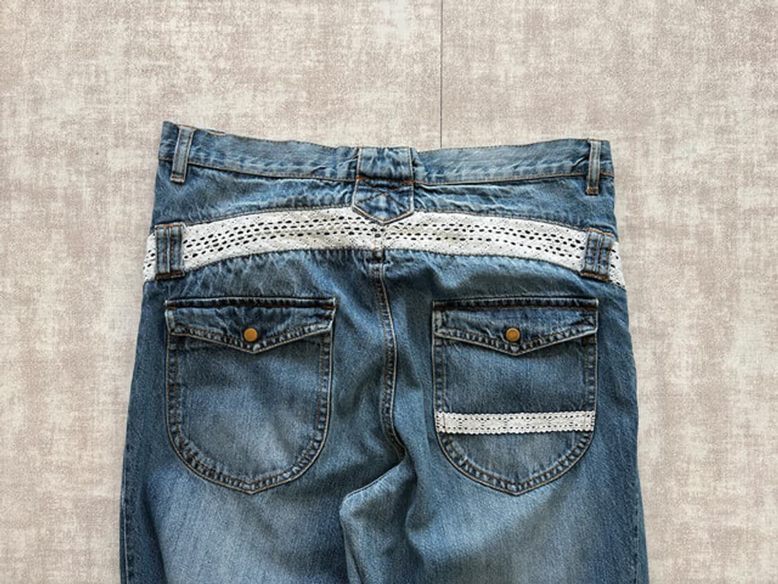 lace point baggy denim pants 상품이미지4