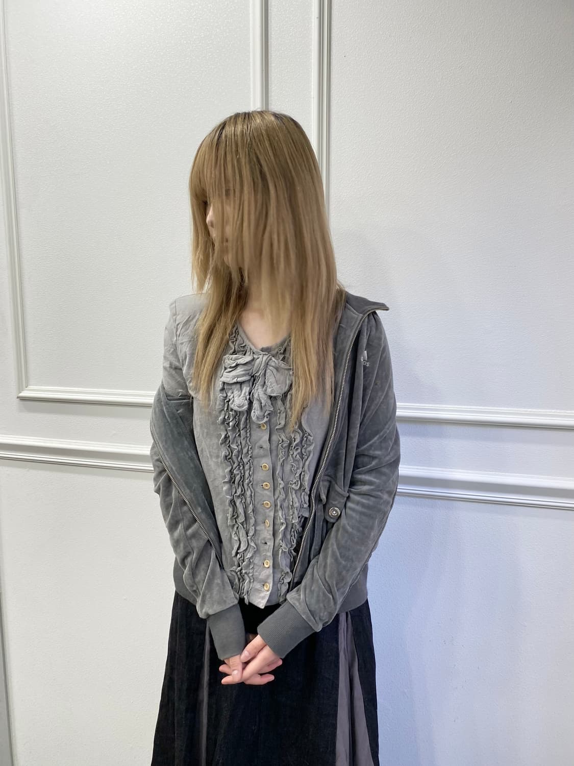 00’s Adidas Grey Velvet Zip Up 상품이미지7