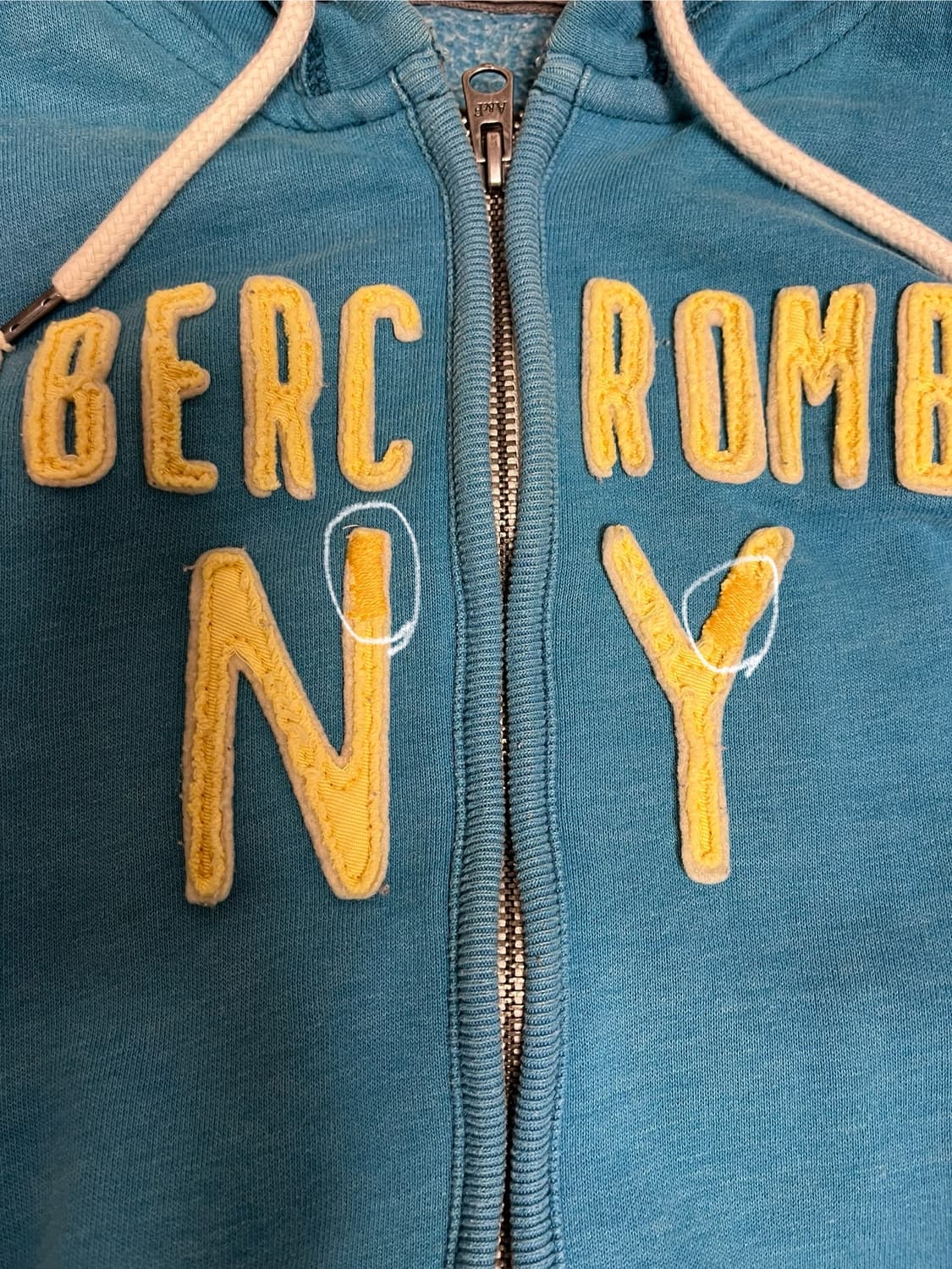 아베크롬비 y2k 딱붙핏 슬림 약기모 후집 후드집업 상품이미지2