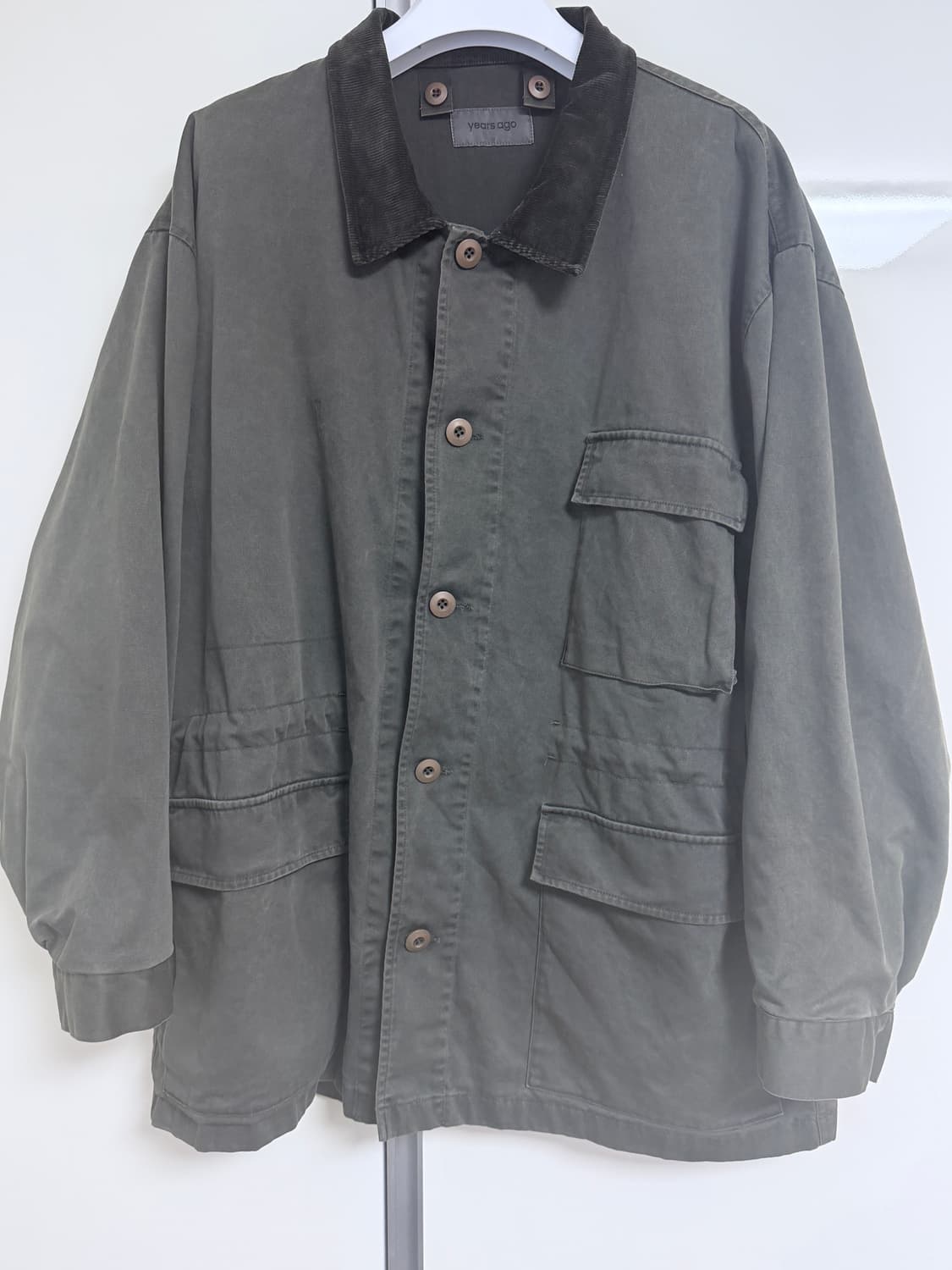 이얼즈어고 페이디드 코튼드릴 밀자켓 오버다이드 카키 M 상품이미지1