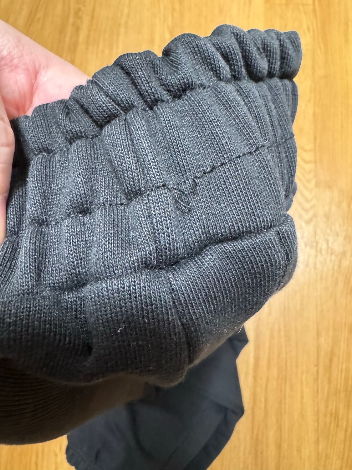 mjd 사이드 스냅 와이드 헤비스웨트 팬츠 블랙 L 상품이미지5