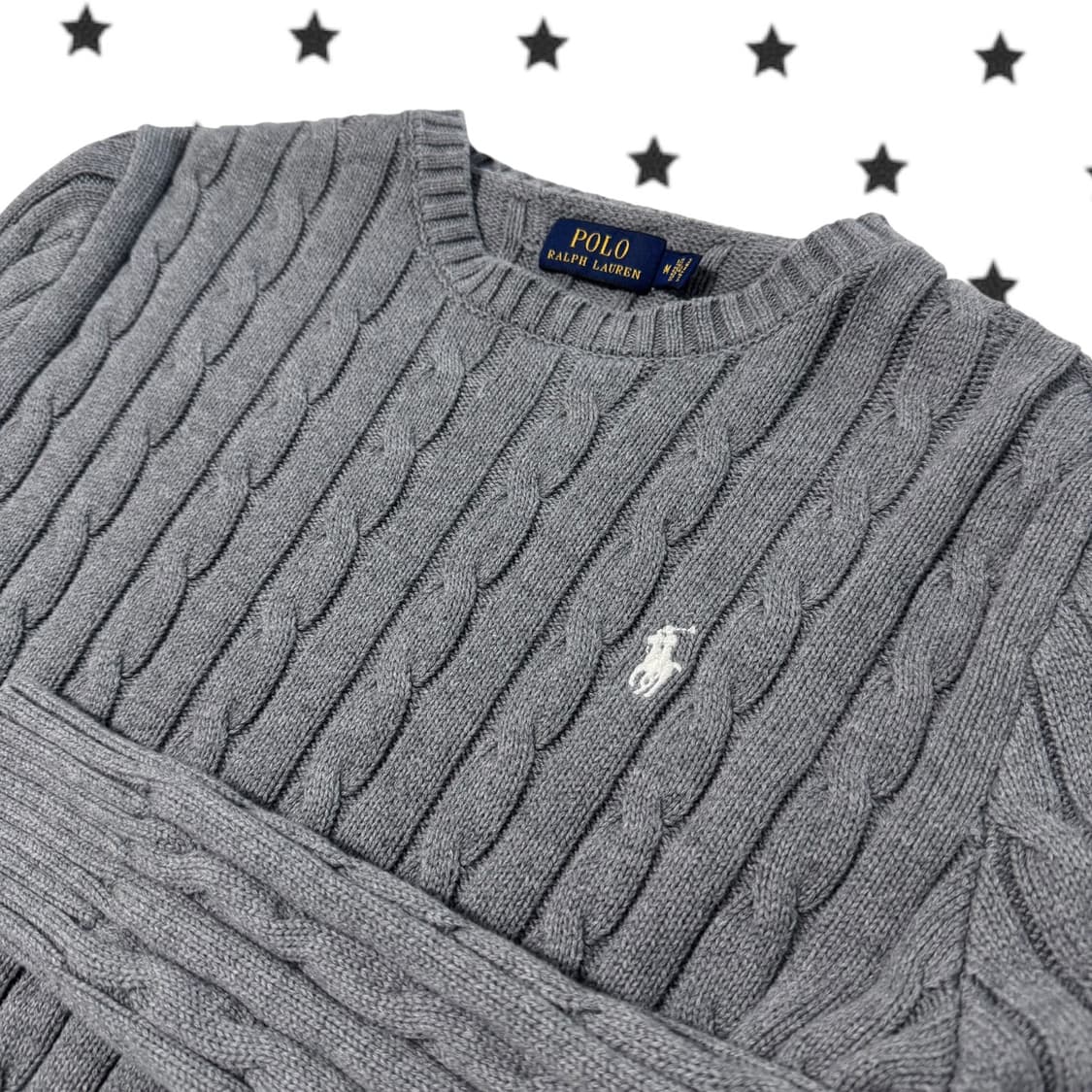여성 신형 폴로 랄프로렌 꽈배기 그레이 면니트 상품이미지1
