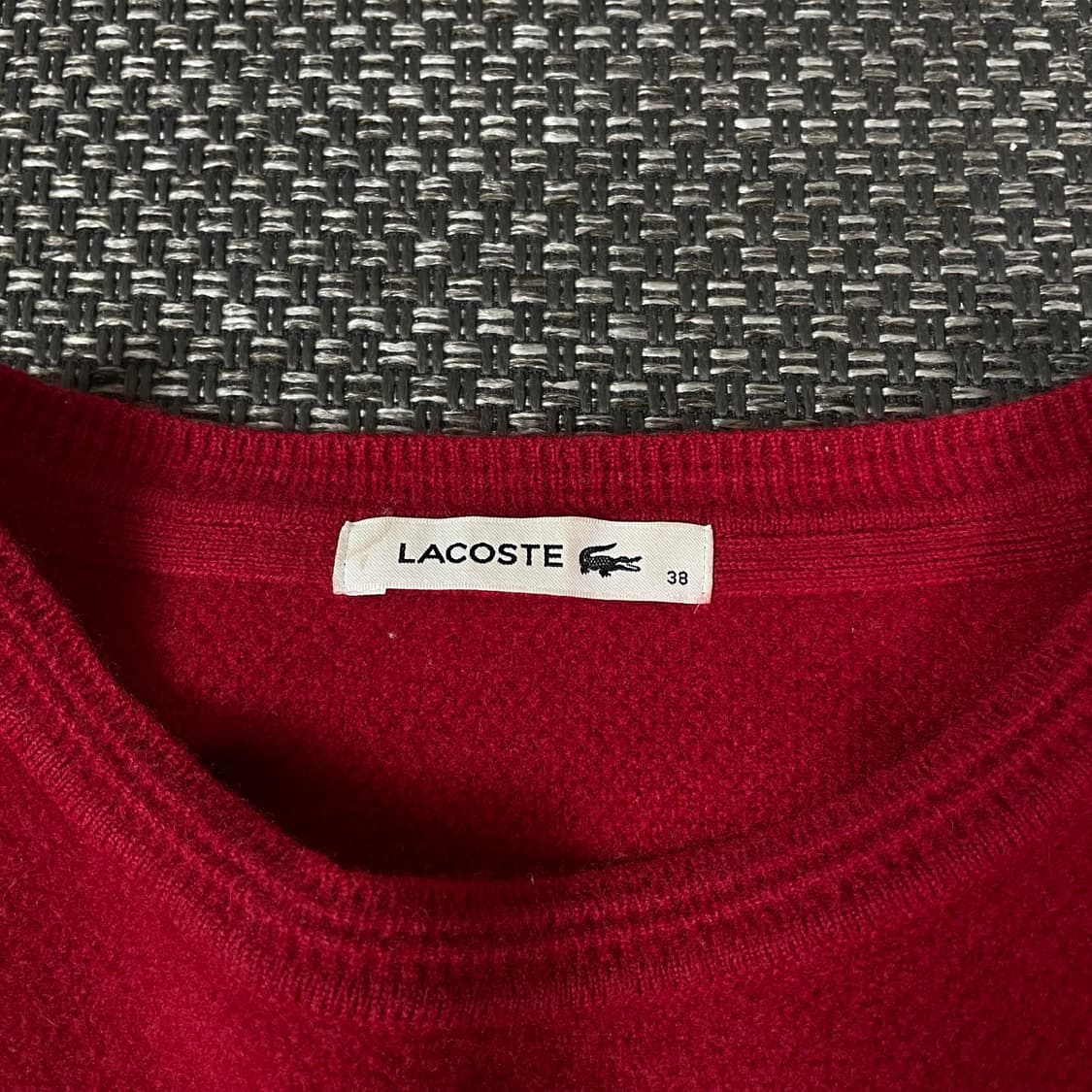 라코스테 레드 로고패치 울 긴팔 니트 38 상품이미지4