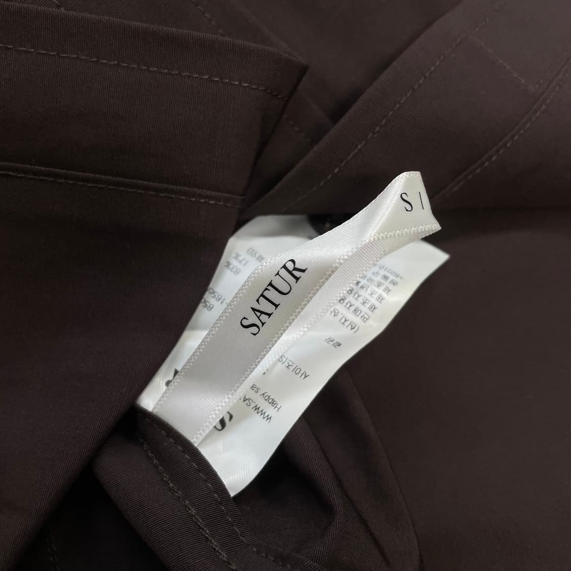 세터 Satur 우먼스 슬림 셔츠 브라운 상품이미지5