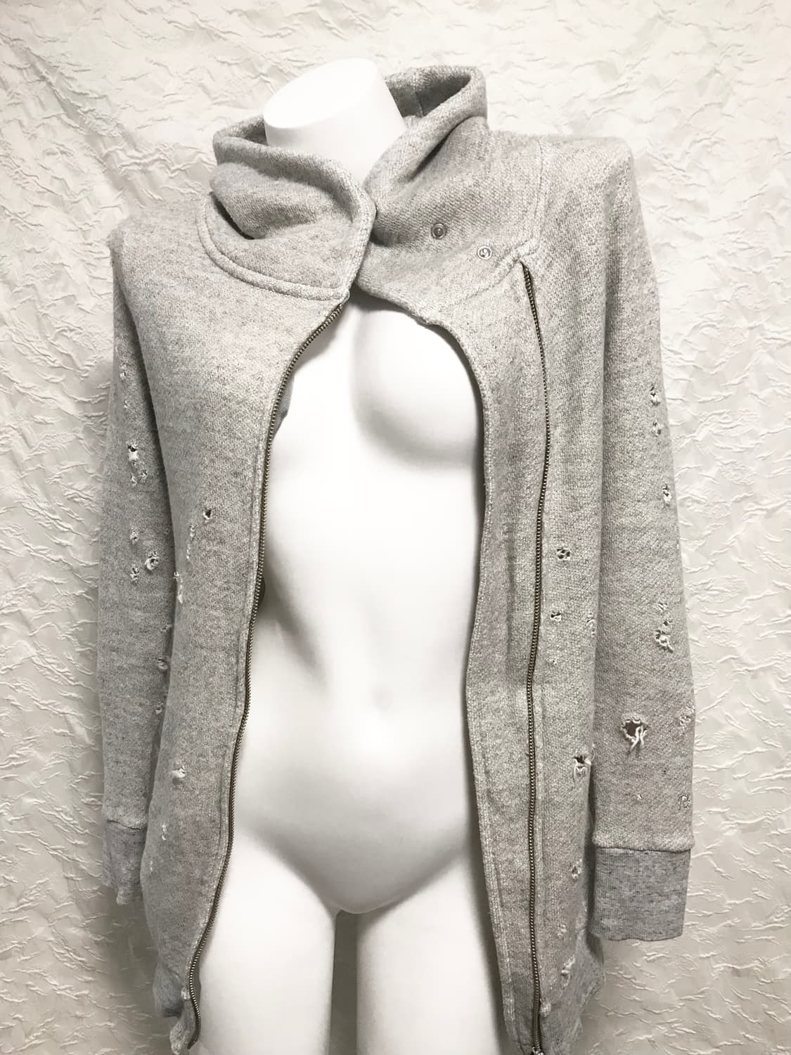 빈티지 고아깔 아카이브 데미지 사선 지퍼 투웨이 집업  상품이미지5