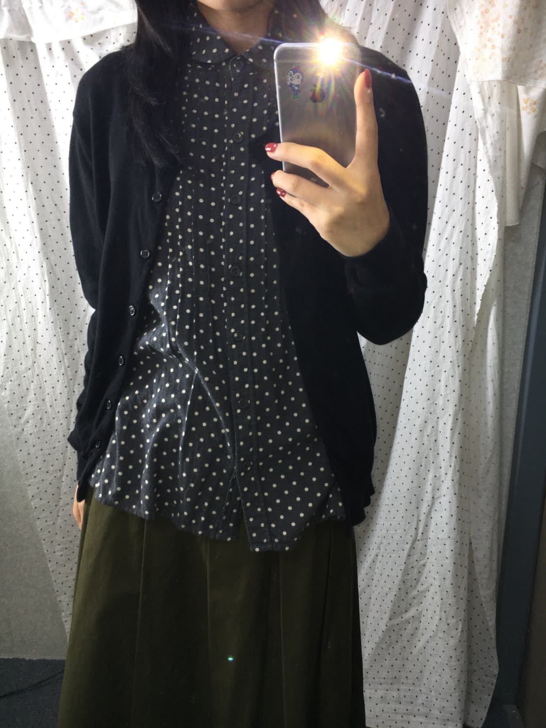 다크 그레이 도트 셔츠 상품이미지2